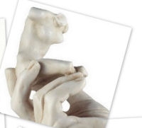 Auguste Rodin - Hand met Torso. (in gebroken wit) 
